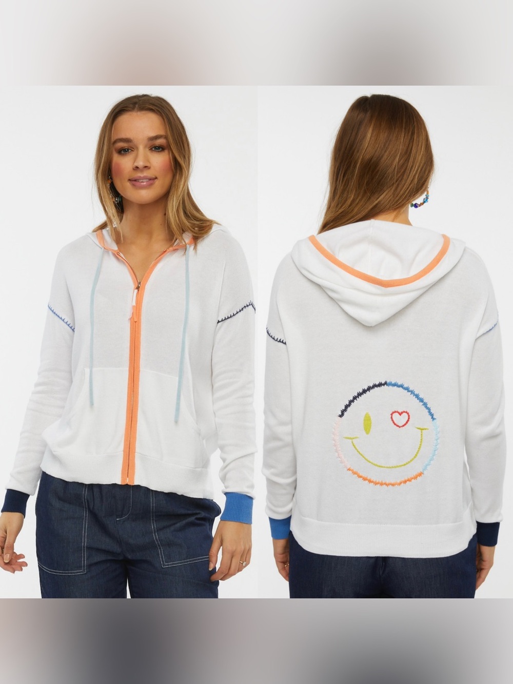 Zaket & Plover Smiley Full Zip Hoodie